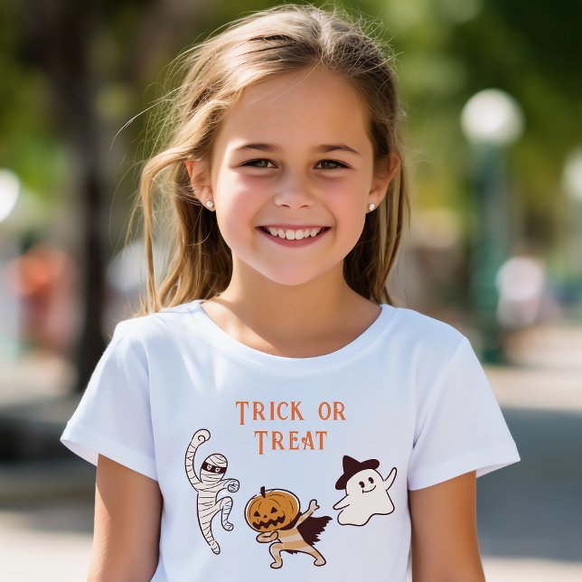 Halloween Cute Ghost, Mummy, Pumpkin Monster T-Shirt (Kids Cute Halloween T-shirt. Friendly not so scary Halloween Tshirt. Cute ghost, pumpkin, mummy.)