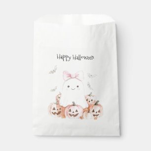 Halloween Cute Ghost Pink Orange Pumpkins Bats Favour Bag