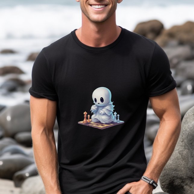 Halloween Cute Ghost Playing Chess  T-Shirt (Creator Uploaded)