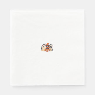 Halloween Cute Ghost Pumpkin Cat Classic T-Shirt_1 Napkin