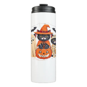 Halloween Cute Ghost Pumpkin Cat Classic T-Shirt_1 Thermal Tumbler