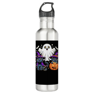 Halloween Cute Ghost Pumpkin Cat Classic T-Shirt_3 710 Ml Water Bottle