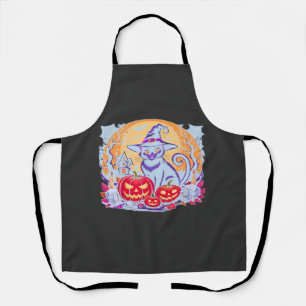 Halloween Cute Ghost Pumpkin Cat Classic T-Shirt Apron