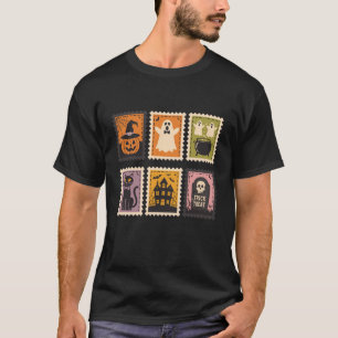 Halloween Cute Ghost Pumpkin Cat  T-Shirt