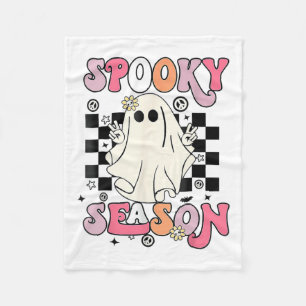 Halloween Cute Ghost Spooky Season  Fleece Blanket