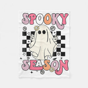 Halloween Cute Ghost Spooky Season Fleece Blanket