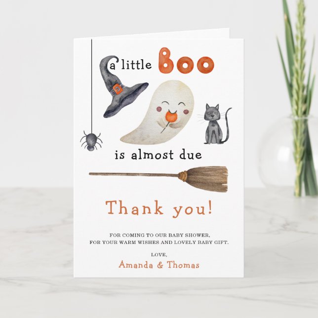 Halloween Cute Ghost thank you baby shower  Card (Front)