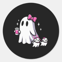 Halloween Cute Ghost Walking Dog Spooky Pink Coque