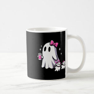 Halloween Cute Ghost Walking Dog Spooky Pink Coque Coffee Mug