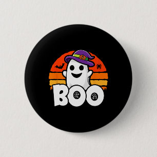 Halloween - Cute Ghost Witch - Boo - Funny Hallowe 6 Cm Round Badge