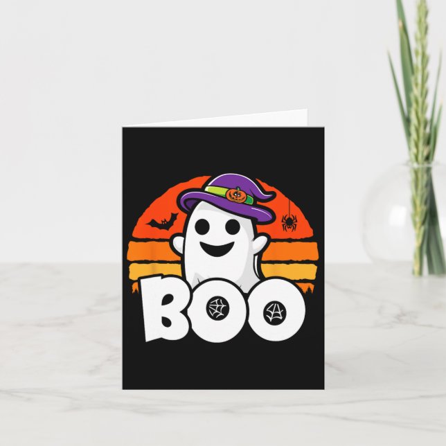Halloween - Cute Ghost Witch - Boo - Funny Hallowe Card (Front)