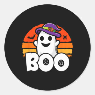 Halloween - Cute Ghost Witch - Boo - Funny Hallowe Classic Round Sticker