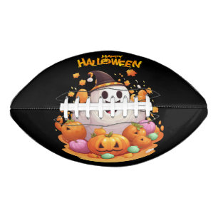 Halloween: Cute Ghosts and Pumpkin Family Football