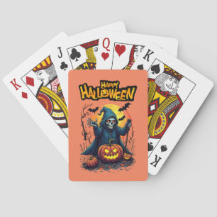 Halloween: Cute Ghosts and Pumpkin Family Playing Cards