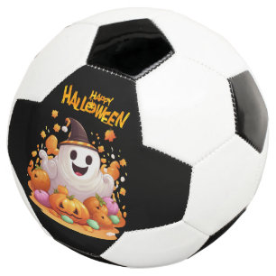 Halloween: Cute Ghosts and Pumpkin Family Soccer Ball