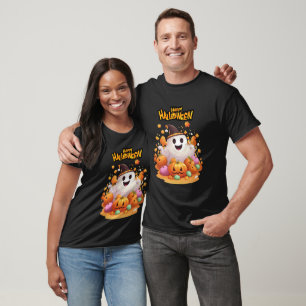 Halloween: Cute Ghosts and Pumpkin Family T-Shirt