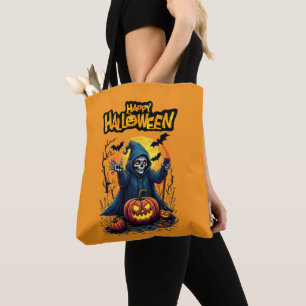 Halloween: Cute Ghosts and Pumpkin Family Tote Bag