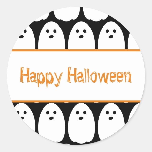 Halloween Cute Ghosts Classic Round Sticker (Front)