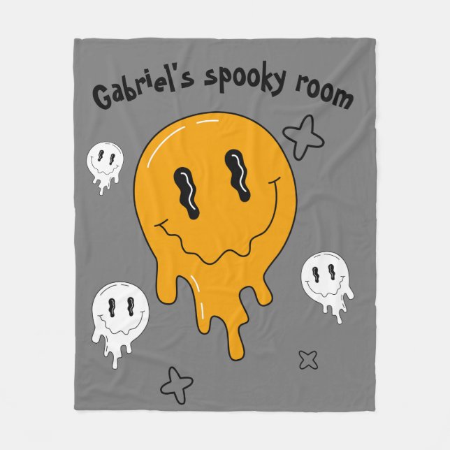 Halloween Cute ghosts for kids room Fleece Blanket (Front)