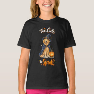 Halloween Cute Golden Retriever Wizard Spells T-Shirt