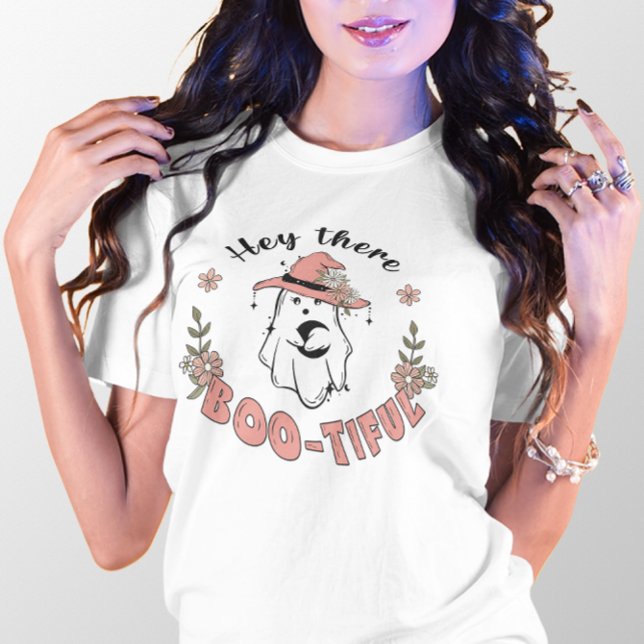 HALLOWEEN CUTE HEY THERE BOO-TIFUL GHOST T-Shirt (Creator Uploaded)