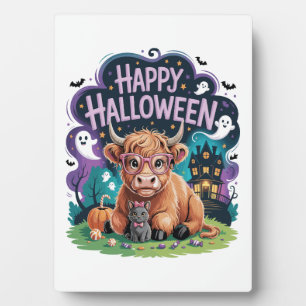 Halloween Cute Highland Cow (2) Plaque