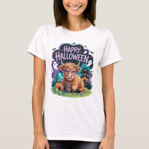 Halloween Cute Highland Cow (2) T-Shirt