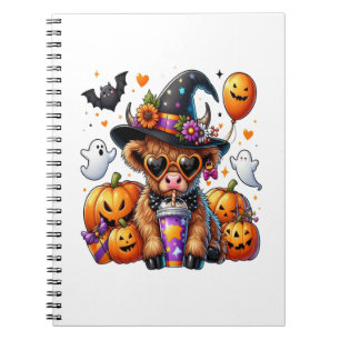 Halloween Cute Highland Cow Notebook