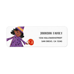 Halloween cute illustration return address label