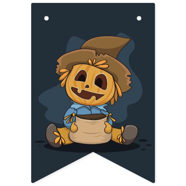 Halloween Cute Jack O' Lantern Bunting (First Flag)