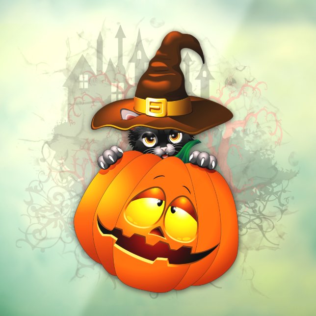 Halloween Cute Kitty Witch and Pumpkin Friend  (Sheet 3)