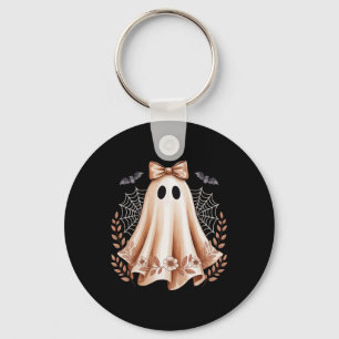 Halloween Cute Lace Ghost Bow Floral Spooky Women Key Ring