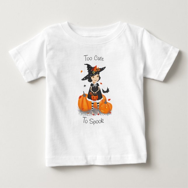 Halloween Cute Little Witch Baby T-Shirt (Front)