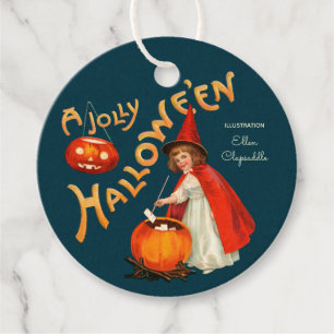 Halloween Cute little witch CC1241 Clapsaddle Favour Tags