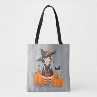 Halloween Cute Little Witch Tote Bag
