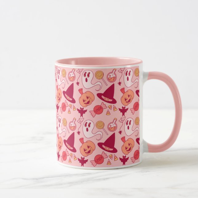Halloween Cute Pastel Pink Girl Mug (Right)