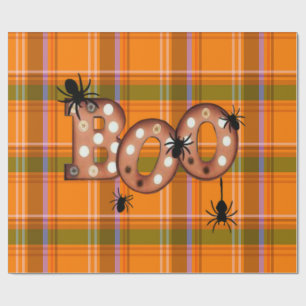 Halloween cute plaid wrapping paper