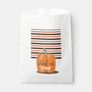 Halloween Cute Pumpkin and Stripes Treats Favour Bag