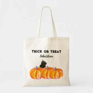 Halloween Cute Pumpkin Black cat Modern Tote Bag