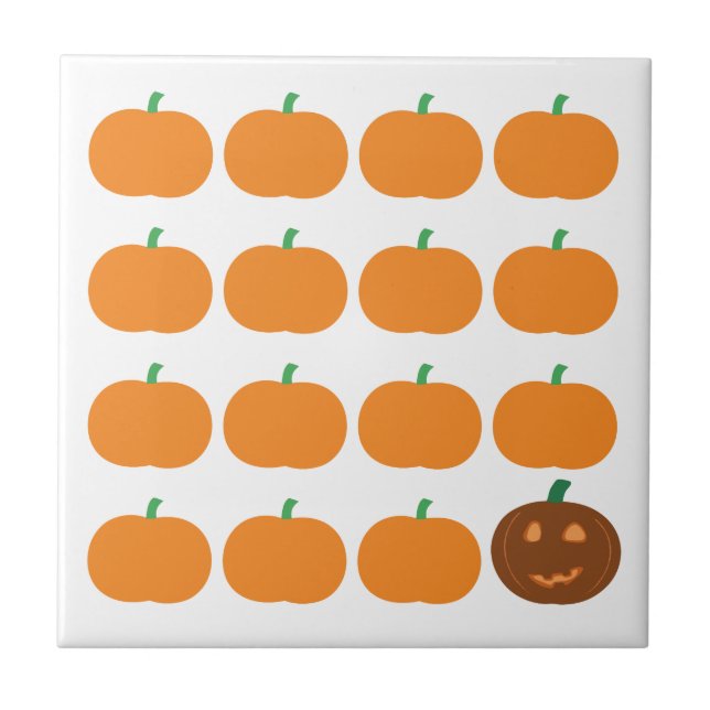Halloween Cute Pumpkin Patch Ceramic Tile (Front)