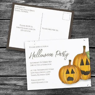 Halloween Cute Pumpkins Jack O'lanterns Budget Postcard