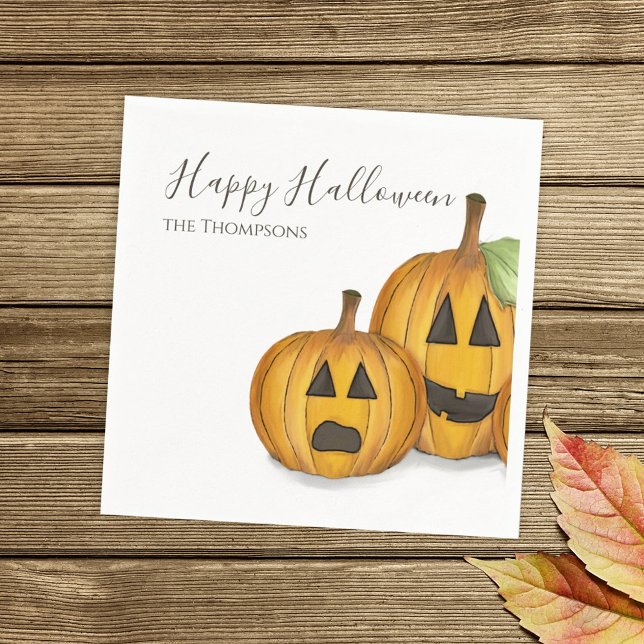 Halloween Cute Pumpkins Jack O'lanterns Simple Napkin (Creator Uploaded)