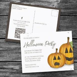 Halloween Cute Pumpkins Jack Simple Social Media  Postcard