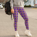 Halloween Cute Purple Jack O Lantern Pattern Leggings<br><div class="desc">These cute Halloween leggings are perfect for women who love October. This pretty purple Halloween pattern features a smiling Jack O' Lantern,  a spooky black spider and two different delicious cupcakes with witch's hats on top for a trick or treat delight.</div>