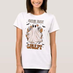 Halloween Cute Retro Groovy Creepy Ghost T-Shirt