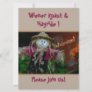 HALLOWEEN /CUTE SCARECROW /PARTY INVITATION