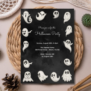 Halloween cute scary ghosts party invitation