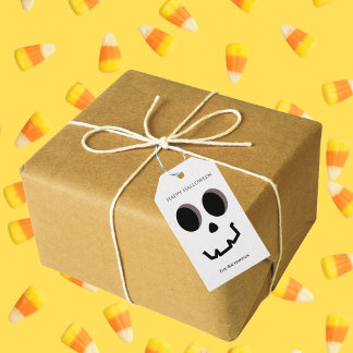 Halloween Cute Skeleton Face Personalised Gift Tags