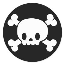 Halloween Cute Skull and Crossbones Sticker