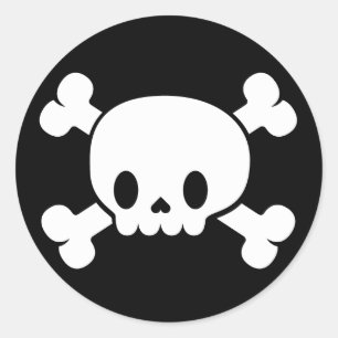 Halloween Cute Skull and Crossbones Sticker